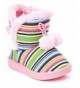 Boots Madness Jr. Girls Warm Winter Boots - Stripe - Pink - CS18K3RRND2 $27.45
