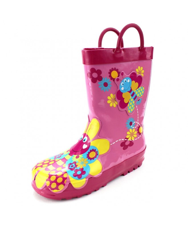Boots Butterfly Girls Rain Boots (Toddler/Little Kid) - Butterfly Pink - CE12GJHZQMB $31.26