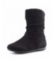 Boots Girls Side Zipper Faux Suede Ankle Booties (Toddler/Little Kid/Big Kid) - Black - CX189NUNKKW $44.07
