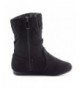 Boots Girls Side Zipper Faux Suede Ankle Booties (Toddler/Little Kid/Big Kid) - Black - CX189NUNKKW $44.07