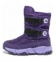 Boots Kids Winter Waterproof Fur Lined Snow Boots Warm Sneaker Mid Calf Shoes - Purple - CJ18HCYI36K $35.12