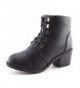 Boots Girls Side Zipper Faux Leather Pump Heel Ankle Booties (Toddler/Little Kid/Big Kid) - Black - CR189NXMMZ0 $41.58