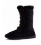 Boots Girls Faux Suede Faux Fur Linging Lace up Boots (Toddler/Little Kid/Big Kid) - Black - CC18LDTQKQK $49.63