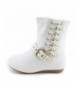 Boots Girls Side Zipper & String Faux Leather Boots (Toddler/Little Kid/Big Kid) - White - CD18IKD0Q7L $42.96