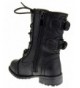 Boots Mango-61Ka Baby Girls Combat Lace Up Boots Black Toddler - Black - C111ONXRKAT $53.26