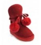 Boots Girls Winter Snow Boots Warm Sheep Fur - Genuine Leather (Baby/Toddler/Little Kids/Big Kids) - Red - CV17XX6WIQ0 $59.07