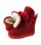 Boots Girls Winter Snow Boots Warm Sheep Fur - Genuine Leather (Baby/Toddler/Little Kids/Big Kids) - Red - CV17XX6WIQ0 $59.07