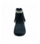 Boots Fringe Ankle Boot - Dark Black - C412N6K0K23 $31.94