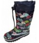 Boots Toddler and Youth Girls Blue Umbrella Design Rain Boot Snow Boot with w/Tie and Lining - C412BW6AVIR $25.65