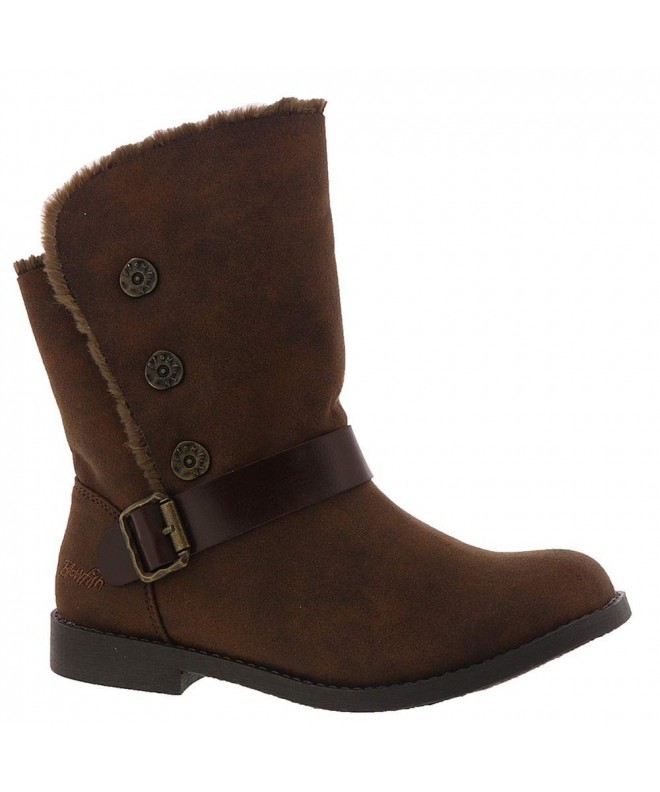 Boots Kids Girls Katti Leather Knee High Zipper Riding Boots - Whiskey Oiled Microfiber - CQ180OINANS $59.52