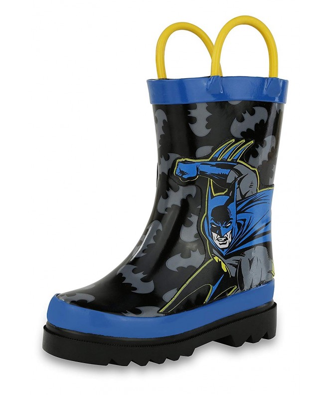 Boots Kids Boys' Batman Character Printed Waterproof Easy-On Rubber Rain Boots (Toddler/Little Kids) - CG12F176BWT $45.37