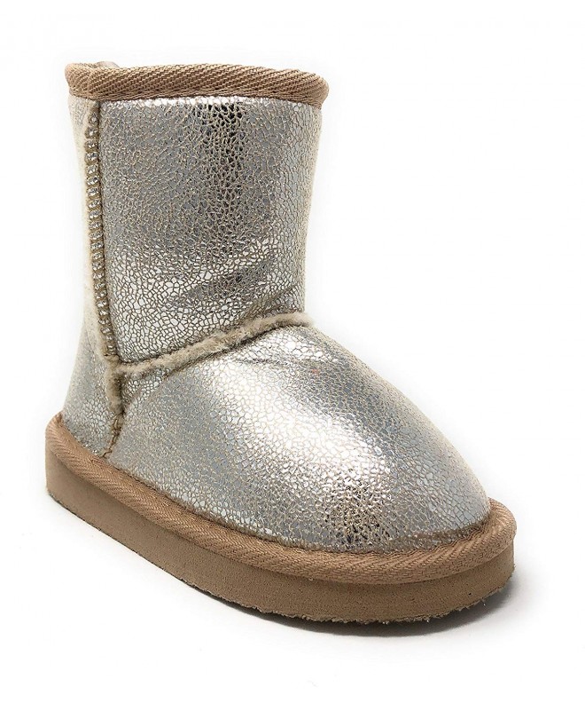 Boots Girl's Warm Winter Cozy Metallic Shearling Boot - Gold - CN189LHKWNE $19.07