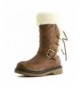 Boots Girls Fur Faux Leather Lace Up Winter Boots (Toddler/Little Kid/Big Kid) - Tan - CP18LCZZ3IA $40.95