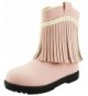 Boots Fringe Western Boot - FBA1631708B-10 Pink - C912O05ZGP2 $25.07