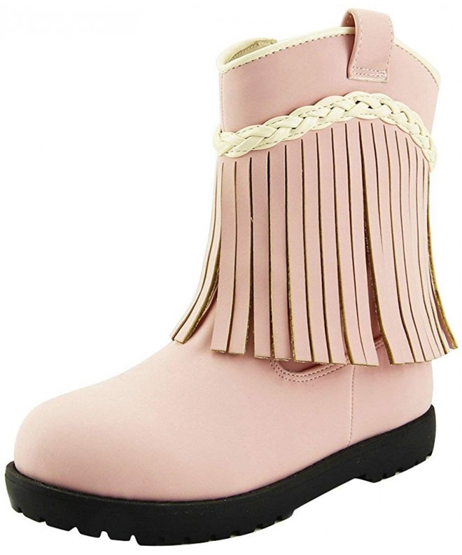 Boots Fringe Western Boot - FBA1631708B-10 Pink - C912O05ZGP2 $25.07
