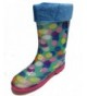 Boots Little Girls Youth Rainbow Polka Dot Rain Snow Boot w/Great Lining - Comfortable - CS125KVIOP3 $29.55