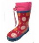 Boots Toddler and Youth Girls Pink and Red Rain Boot Snow Boot with Polka Dots w/Tie and Lining - CM12B8K86L7 $26.72