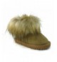 Boots Girls Winter Snow Boots Warm Sheep Fur - Genuine Leather (Baby/Toddler/Little Kids) Brown - Brown - C118K3QAEHO $60.90