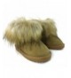 Boots Girls Winter Snow Boots Warm Sheep Fur - Genuine Leather (Baby/Toddler/Little Kids) Brown - Brown - C118K3QAEHO $60.90