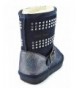 Boots Girls Winter Snow Boots - Genuine Leather/Warm Sheep Fur (Little Kid/Big Kid) - Metallic Blue - CQ17XXI08X4 $57.77