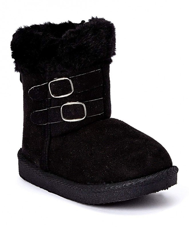 Boots Madness Jr. Girls Warm Winter Boots - Buckle - Black - C6186KOIC3U $27.69