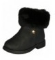 Boots Toddler Girls Faux Fur Trim Ankle Boot - Black - CJ18I5CHMXQ $34.72