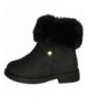 Boots Toddler Girls Faux Fur Trim Ankle Boot - Black - CJ18I5CHMXQ $34.72