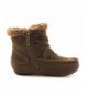 Boots Girls Faux Suede Fur Insulation Size Zipper Ankle Booties (Toddler/Little Kid) - Brown - C418K3T72A8 $41.30