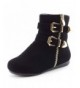 Boots Girls Side Zipper Faux Suede Ankle Bootie (Toddler/Little Kid/Big Kid) - Black - CS1869KEORZ $47.36