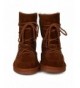 Boots Girls Faux Suede Lace Up Faux Fur Lined Winter Boot HG04 - Tan Faux Suede - CO189L9EDU7 $40.86