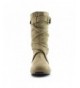 Boots Girls Double Buckle Side Zipper Faux Suede Slouch Boots (Toddler/Little Kid/Big Kid) - Taupe - C718LDS7GS4 $44.93