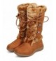 Boots Suede Fur Lace Up Zip Winter Boot (Toddler/Little Girl/Big Girl) DC45 - Camel - CL1270FL8IR $49.97