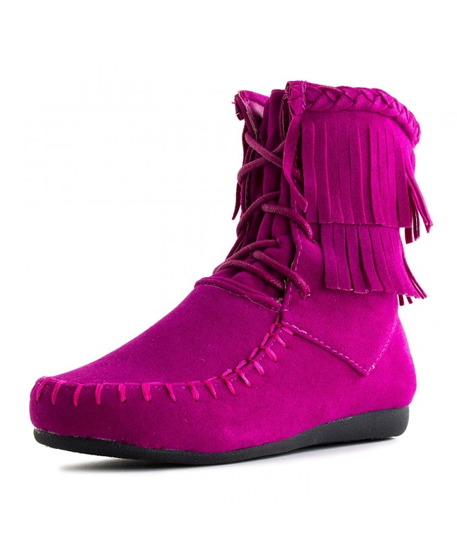 Boots Girls Comfort Fringe Ankle Booties (Toddler/Little Kid/Big Kid) - Fuchsia - C7129MGN17D $39.69