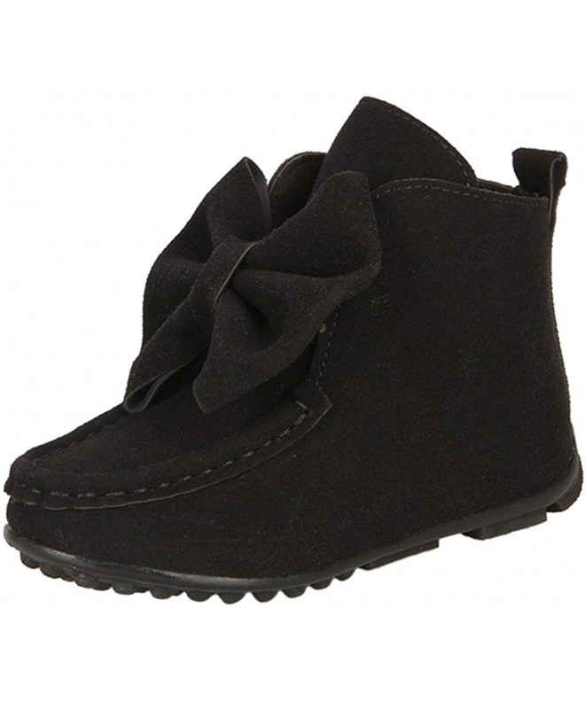 Boots Girl's Lovely Bownot Suede Fur Inner Snow Boots(Toddler/Little Kid) - Black(villus Inside) - C012MAFG38Q $36.04