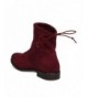 Boots Girls Faux Suede Drawstring Back Tie Riding Bootie FG46 - Wine - C812N1JZZPA $44.03