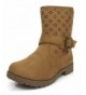 Boots Girls Fashion Perforated Mid High Boots with Zipper - Tan - CZ188G9T870 $33.62