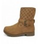 Boots Girls Fashion Perforated Mid High Boots with Zipper - Tan - CZ188G9T870 $33.62