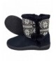 Boots Faux Suede Fleece Lined Snowflake Kids Winter Snow Shearling Boots - Navy - C118867SM9N $29.29