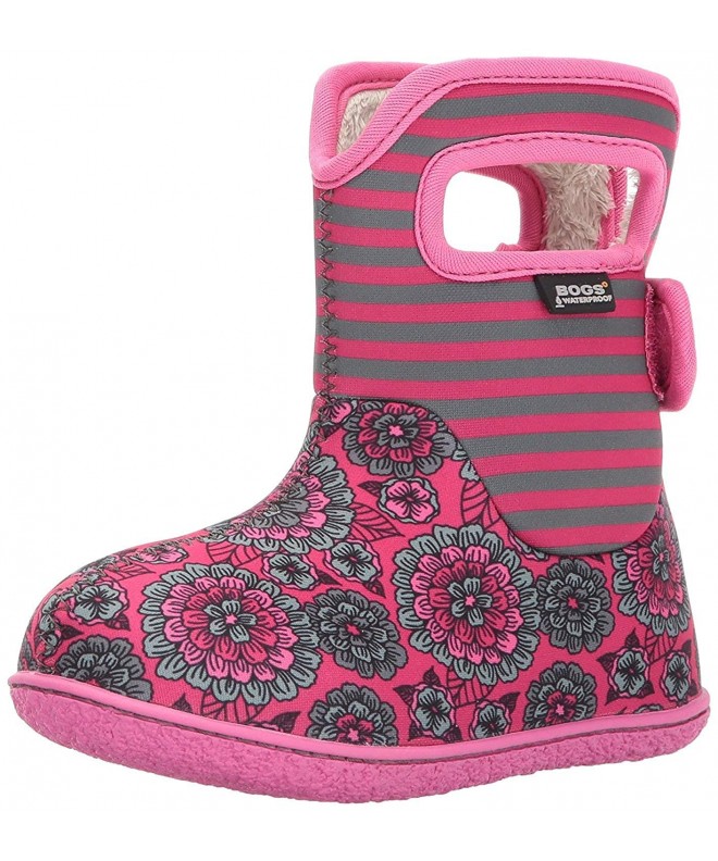 Boots Girls Pansy Stripe Rain Boot - Pink Multi - Size 7 M US Toddler - CA18C9OIM4D $76.49