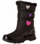Boots Girls Heartful Waterproof Snow Boot Black - Black - CM187EMKMC0 $63.31