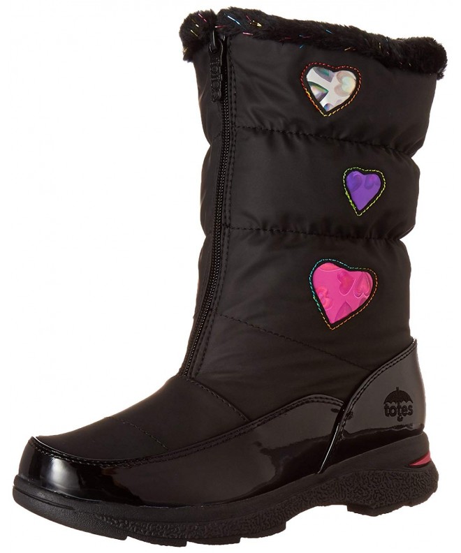 Boots Girls Heartful Waterproof Snow Boot Black - Black - CM187EMKMC0 $63.31