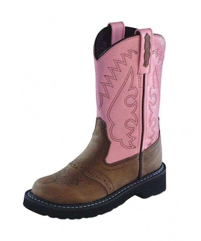 Boots Girls' Light Saddle Vamp Cowgirl Boot Round Toe - Tb2244c - Apache Tan - CN116051F2N $95.19