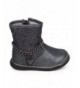 Boots Rose Jacquard Mix Media Round Toe Heart Charm Chain Motorcycle Boot (Toddler) DG64 - Navy - C8120FI9T05 $46.00
