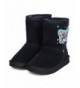 Boots Girls Faux Suede Butterfly Fur Lined Winter Boot FG58 - Navy - CQ12MXZ3IMQ $43.98