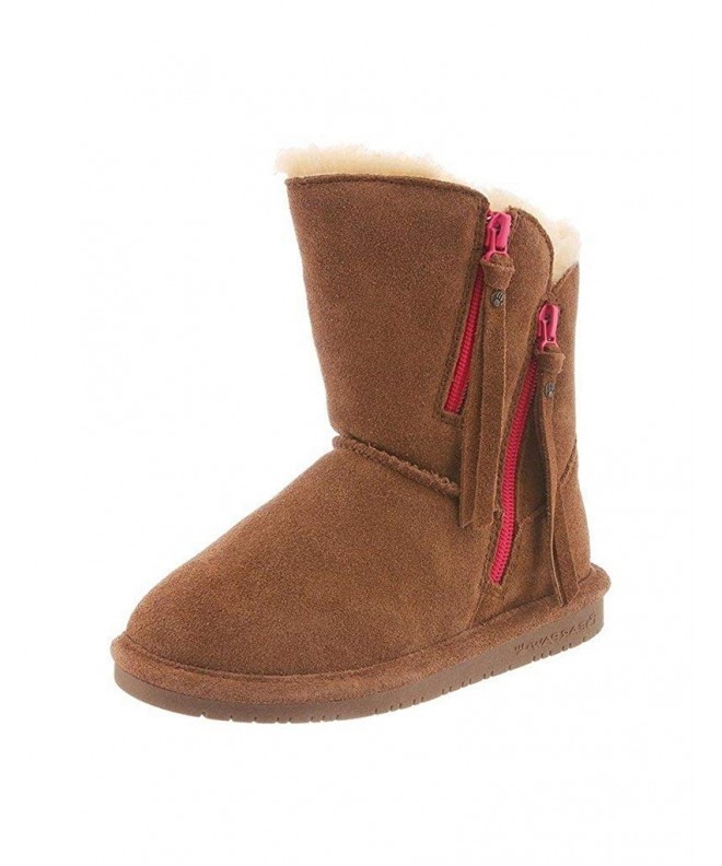 Boots Bearpaw Girl's Mimi Youth Boots - Brown Suede - Wool - Sheepskin Fur - 2 Little Kid M - C912LTDNG9F $58.52