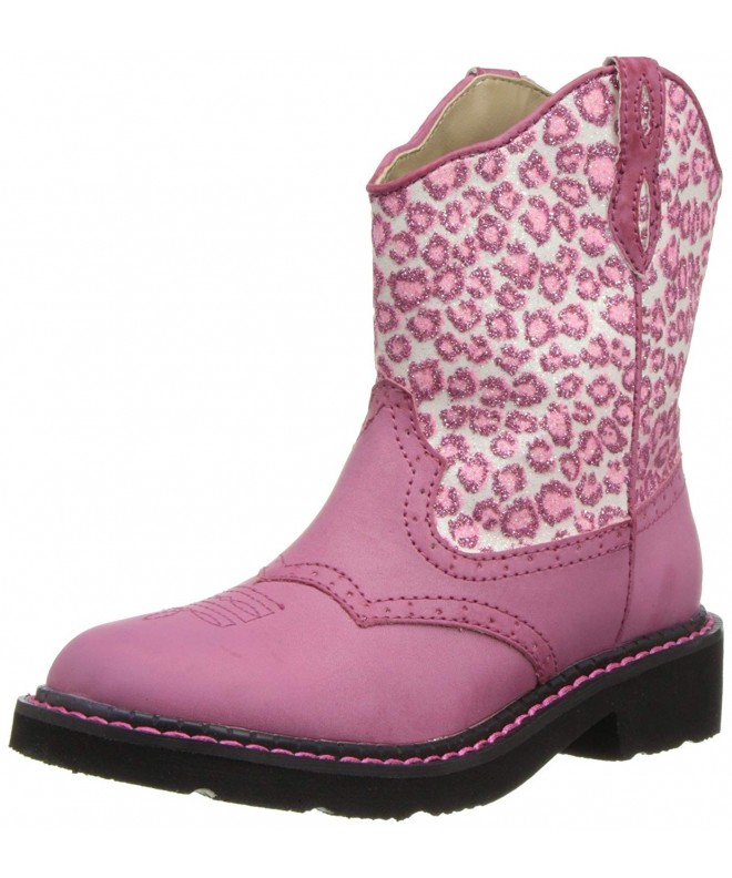 Boots Chunk Leopard Glitter Western Boot (Toddler/Little Kid) - Pink/White - CH115SJWNI7 $85.10