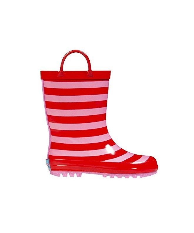 Boots Summer Sale Red and Pink Super Stripes Rain Boots - CT18270YYUI $32.23
