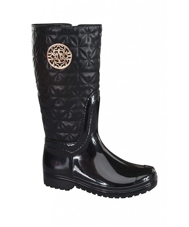 Boots Lucky Top/Little Girl's Rainy-2k Rain Boots - Black - CM185YKOI60 $31.49