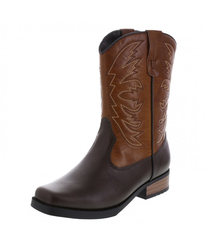 Boots Boys' Square Toe Western Boot - Brown - CN12N9H1KL5 $40.79
