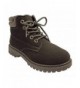 Boots Kids' Padded Cuff Lace Up Work Engineer Boot - Black - CU1838YKKLX $26.71